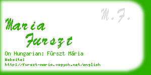 maria furszt business card