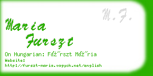 maria furszt business card